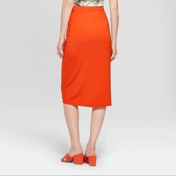 A New Day Modal Stretch Wrap Orange Skirt medium - Picture 3 of 12